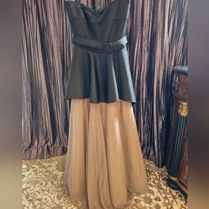 Elegant Black and Tan Women's Dress